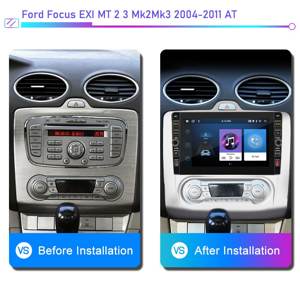 8-дюймовый автомобильный радиоприемник на базе Android для Ford Focus EXI MT AT 2 3 Mk2 Mk3 2004-2011 с кнопочной ручкой, мультимедийный плеер, навигация, GPS 1 + 32 ГБ