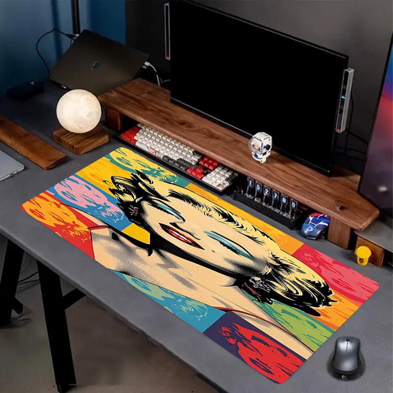 Marilyn Monroe Print Mouse Pad, Anti‑Slip Desktop keyboard Mat, for PC Laptop Gaming Working Daily Use, Cool Festival Surprise Gift