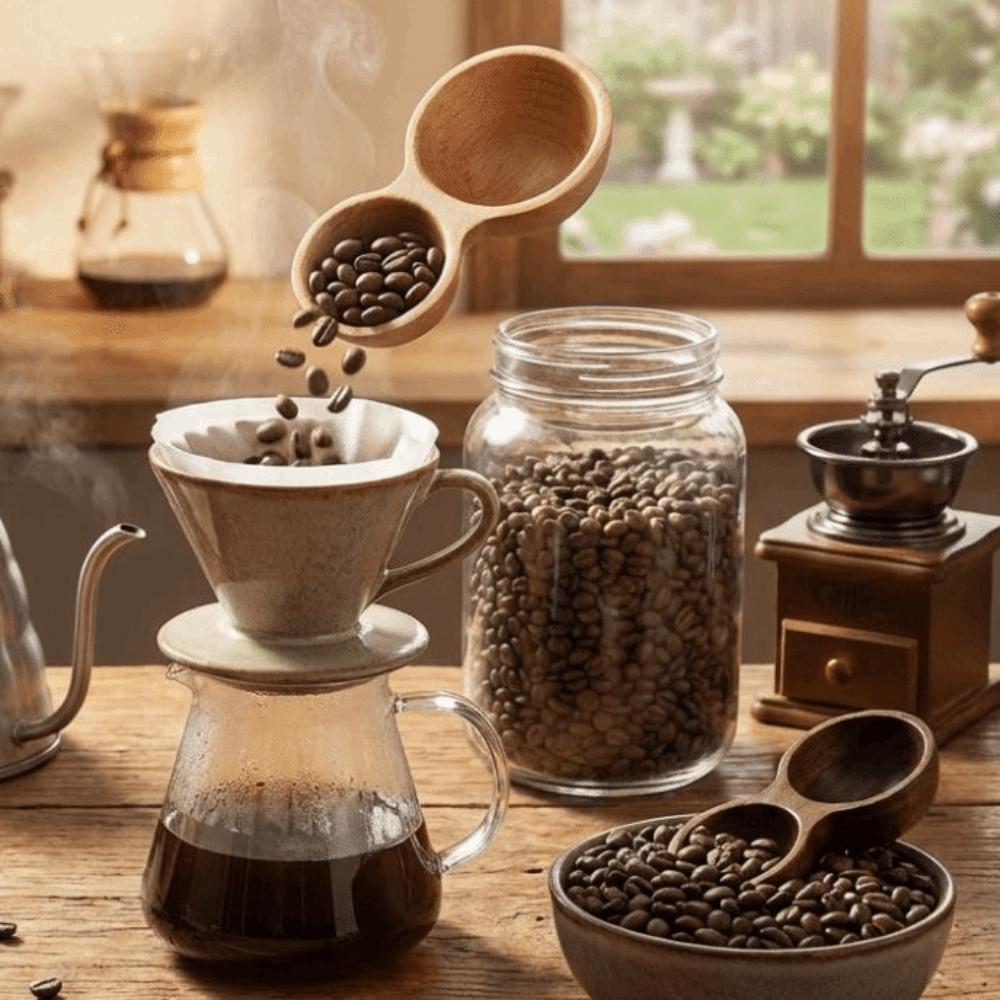Serving Cutlery Measuring Spoon Short Handle Powder Spoon Wooden Coffee Spoon Home Kitchen