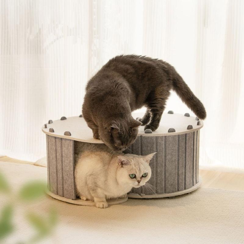 Домик для кошек из войлока Пещера для кошек Тоннель для мелких животных Просторная Моющаяся Пещера для кошек для домашних кошек Маленьких собак Кроликов