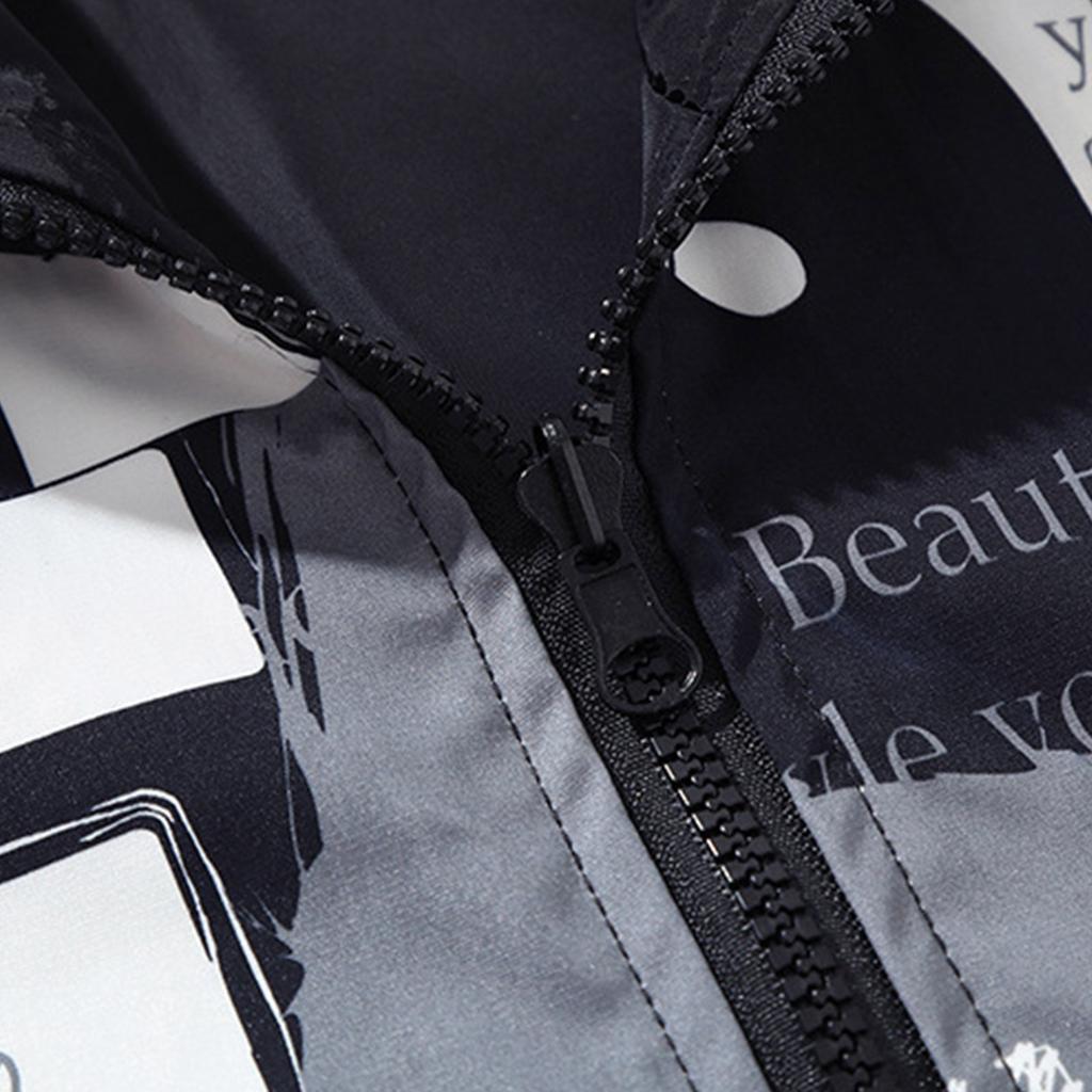 Men's Large Size Autumn Trendy Printed Coat Reversible Jacket