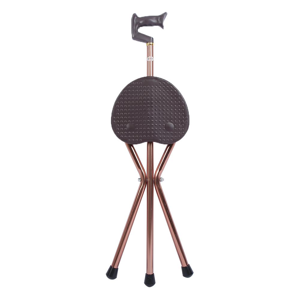 Three Legged Elderly Non‑Slip Cane Stool Folding Outdoor Retractable Walking Stick Chair