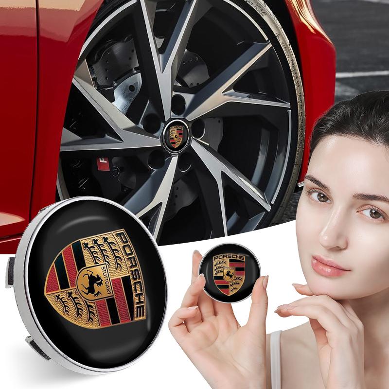 4Pcs Car Wheel Center Hub Center Cap Rim Hub Dustproof Cover Emblem Car Accessories For Porsche 911 Cayenne Panamera Macan Boxster Carrera GT 928 944