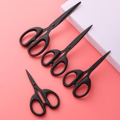 Нержавеющая сталь с тефлоновым покрытием, антикоррозийные, многоцелевые ножницы для офиса, ткани, бумаги и рукоделия - прозрачная ручка с черной отделкой