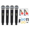 Wireless Microphone Set 164ft Range VHF Band 4 Cordless Handheld Dynamic Mic for Stage Recording