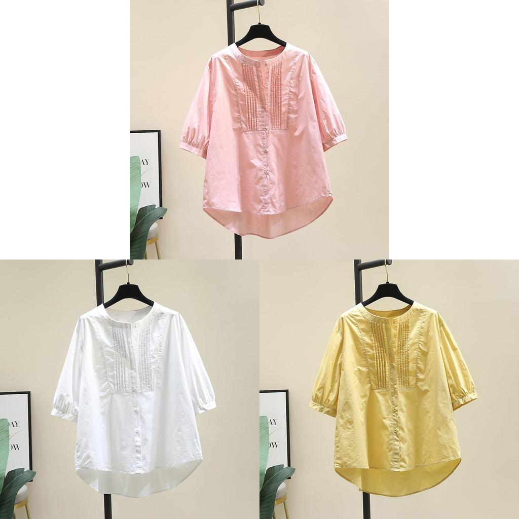 Cotton Short Sleeve Shirt With 3d Effect And Loose Fit For Summer Casual Wear