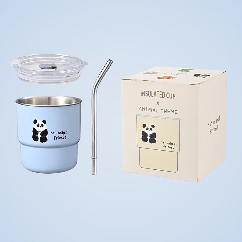 ZISIZ Stainless Steel Panda Straw Cup