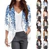 Ladies Fashion Loose Casual Print Beach Holiday   Sleeve Chiffon Cardigan