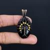 Tree Of Life Black Eye Obsidian Pendant Handmade Gemstone Jewelry, 999 Copper Wire Wrapped Pendant Design Jewelry Pendant