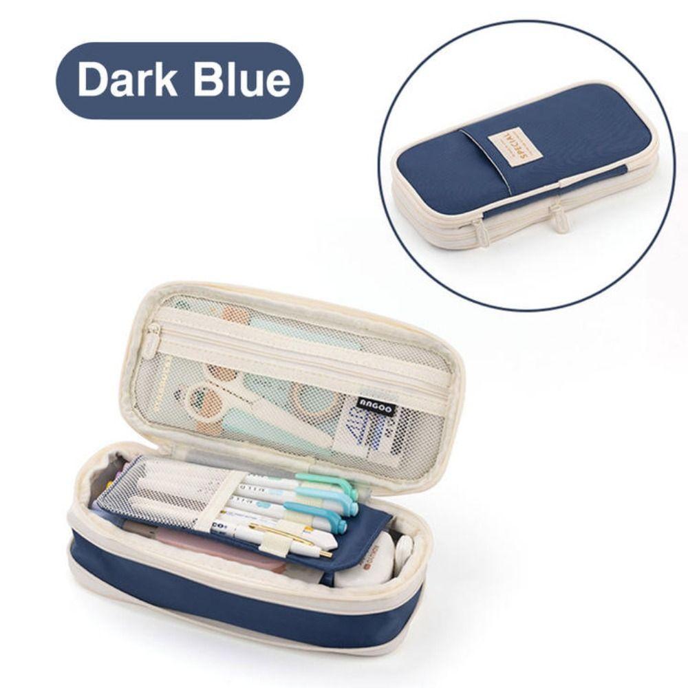 Large Capacity Pencil Case Canvas Storage Bag Cute Pen Box Student Gift
