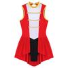 Women's Circus Ringmaster Halloween Costume Sleeveless Skirted Leotard Showman Jumpsuit