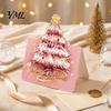 Festive Gift Cards for Relatives Friends 10 Pcs 3D Christmas Tree Greeting Cards, Holiday Postcards Decorative Bulk New Year, Winter Xmas Party