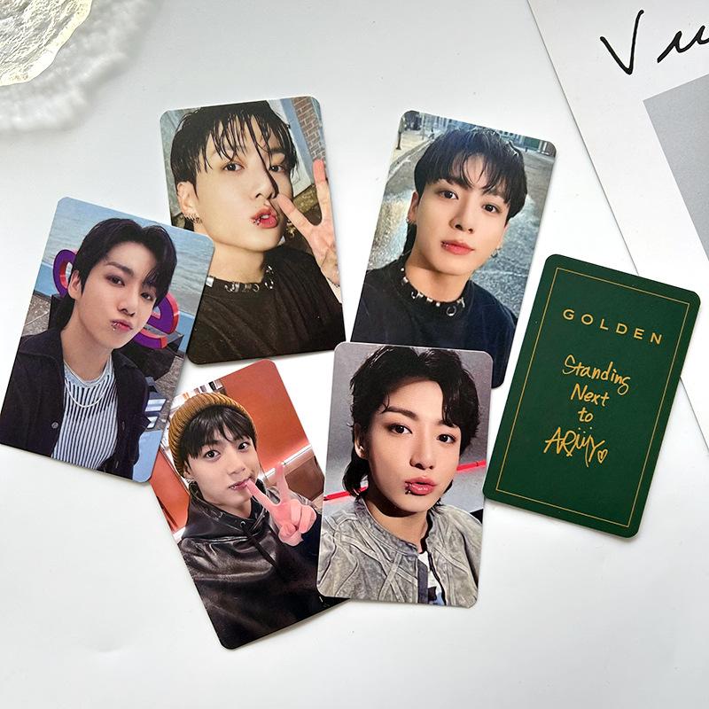Набор Золотых Сольных Фотокарточек Jungkook, 7 шт. Карточки Ломо Kpop BTS Чон Чонгук Альбом Коллекционные Фотокарточки Фан-мерч Подарок