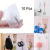 10x Strong Transparent Suction Cup Sucker Wall Hooks Hanger For Kitchen Bathroom