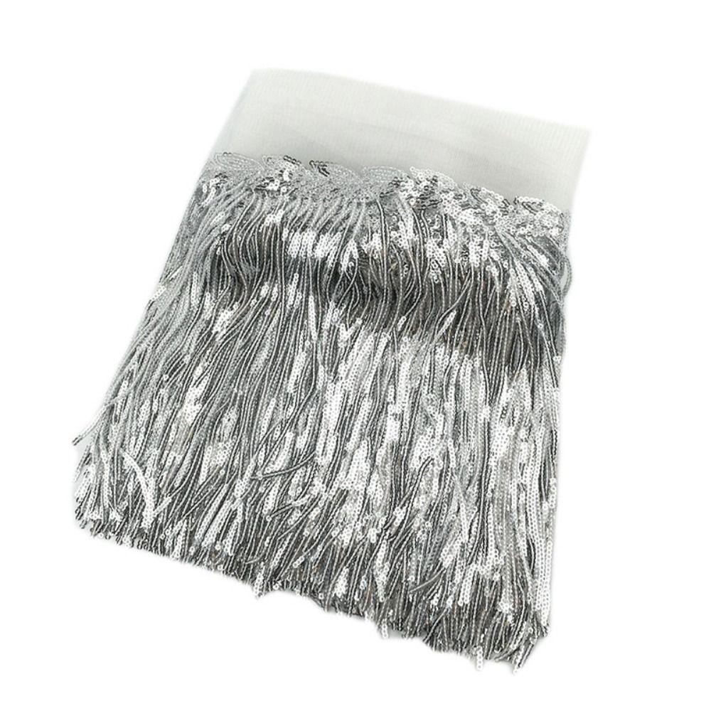 10Yards Dance Trim Clothing Sequin Tassel Lace Decoration Material DIY Handmade 20cm