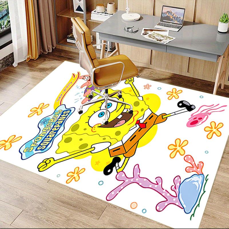 Spongebob'S Underwater Adventure Carpet For Playroom Bedroom Living Room Sofa Home Decorkids Game Area Rug Nonslip Floor Mat