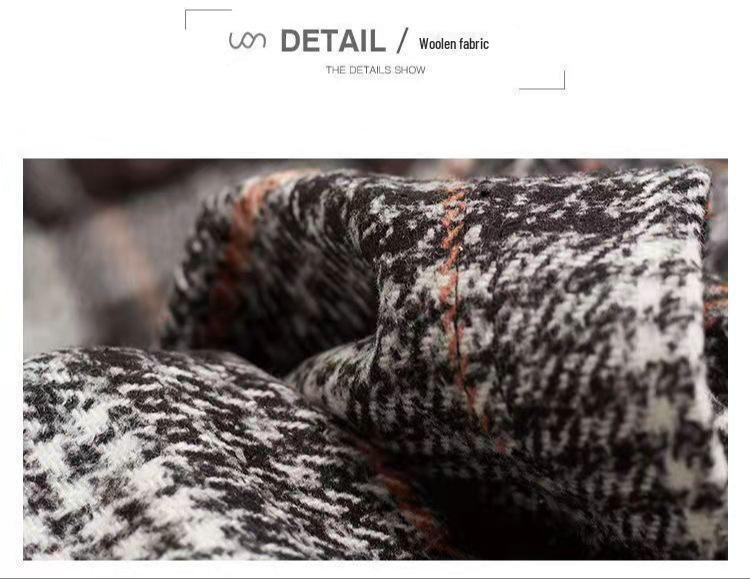 Женская шерстяная клетчатая юбка в стиле ретро с высокой талией — облегающая, средней длины, коллекция осень/зима 2024 г.