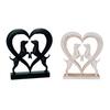 Love Heart Dogs Statue, 3D Printed Puppy Sculpture, Romantic Dogs Figurine Desktop Heart Ornament, Gift for Dog Lovers Room Table Shelf Decor