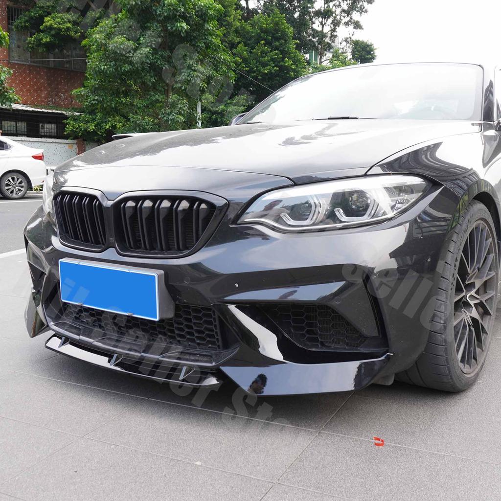 Для BMW F87 M2 Competition 2016 2017 2018 2019 2020 Передний сплиттер бампера Автоаксессуары Спойлер Разделитель Комплект обвеса Глянцевый черный
