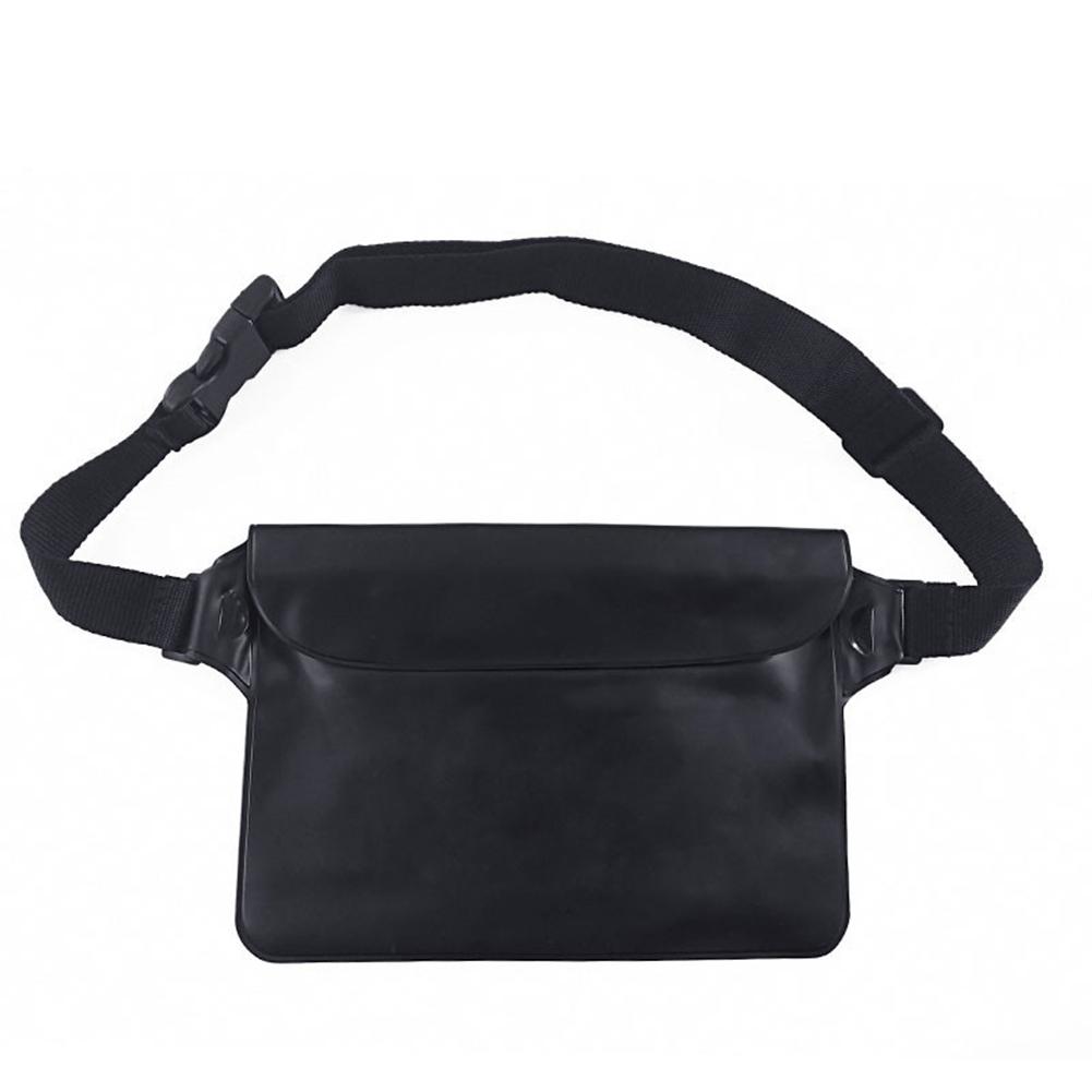 Сумка на пояс для плавания, водонепроницаемая, большой емкости, для пляжного, лодочного спорта (черный)