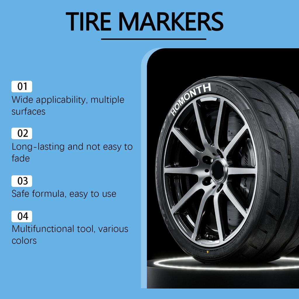 Homonth White Tyre Paint Pen Car Tyre Paint Pen Non-Fading Colour Painting Creative DIY Oil-Based Pen