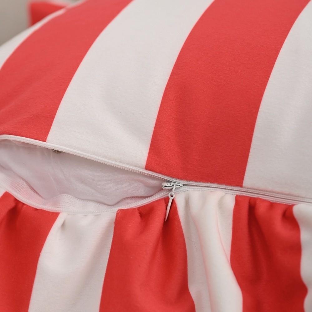 Striped Pillow Case Cover Lotus Leaf Skirt Edge Soft Pillowcase Home Decor Velvet Bedding Pillow Cover Bedroom Living Room