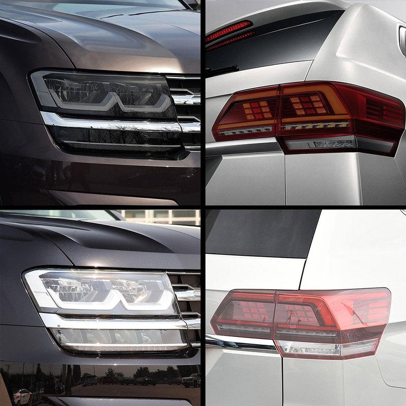 PPF Car Headlight Protective Film Headlamp Transparent Black TPU Sticker for Volkswagen VW Atlas Teramont 2017- Accessories