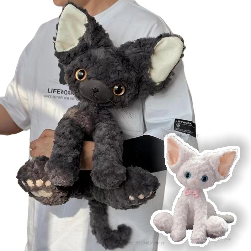 40 см кудрявый мех имитация плюшевой игрушки кошка большие уши супер мягкая нежная детская подушка для украшения дома подарки для девочек