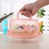 Portable Round Plastic Cake Box with Handle and Clear Lid