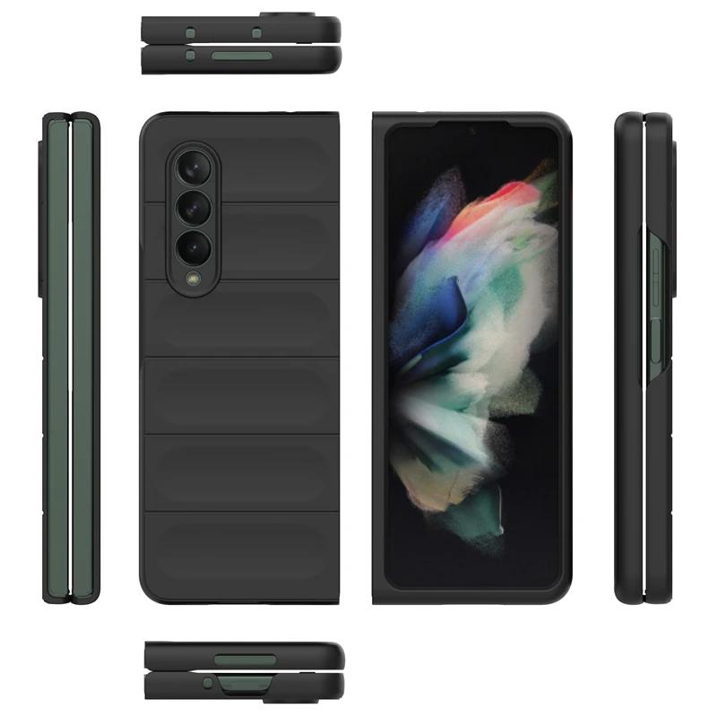 Для Samsung Galaxy Z Fold3 4 5 5g задняя крышка телефона чехол мягкий жидкий силикон противоударный защитный чехол Funda Coque
