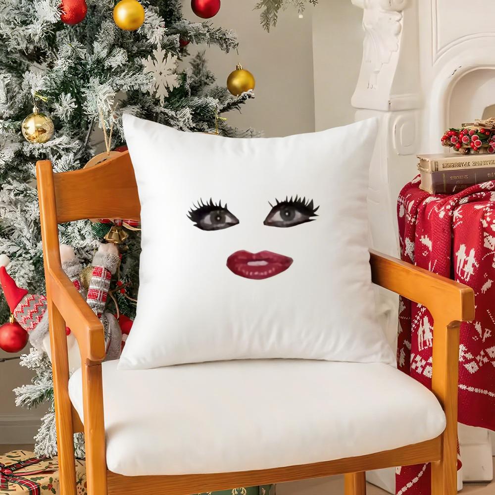 Funny gaga meme lady Pillow Case Silky Short Plush with Invisible Zipper Dustproof Sofa Cushion Cover for Home Decor