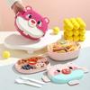 Microwavable Cartoon Student Lunch Box 3 Grids Food Container Portable Food Storage Box Kids