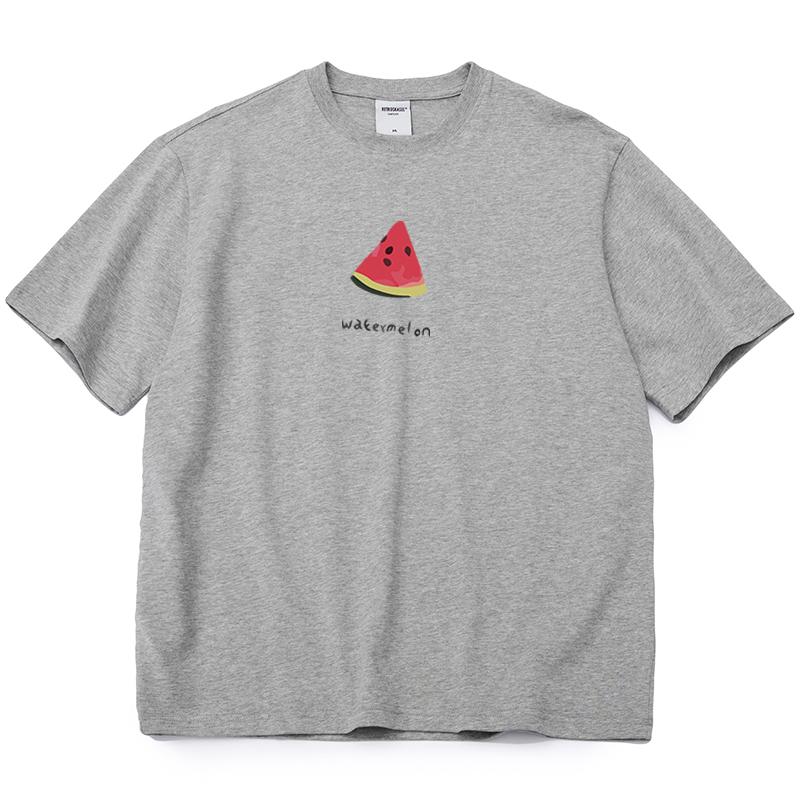 Shellsuning Cute Watermelon Printing T-shirts for Women Summer Oversized Cotton Casual Short Sleeve Basic Tees Female Harajuku All-match Tops