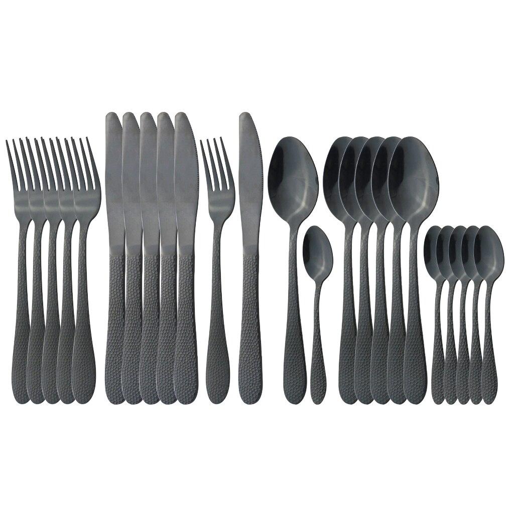 Высокое качество, 24 шт., синий набор столовых приборов, столовая посуда из нержавеющей стали, ножи, вилки, кофейные ложки, посуда, набор столового серебра для кухонной вечеринки