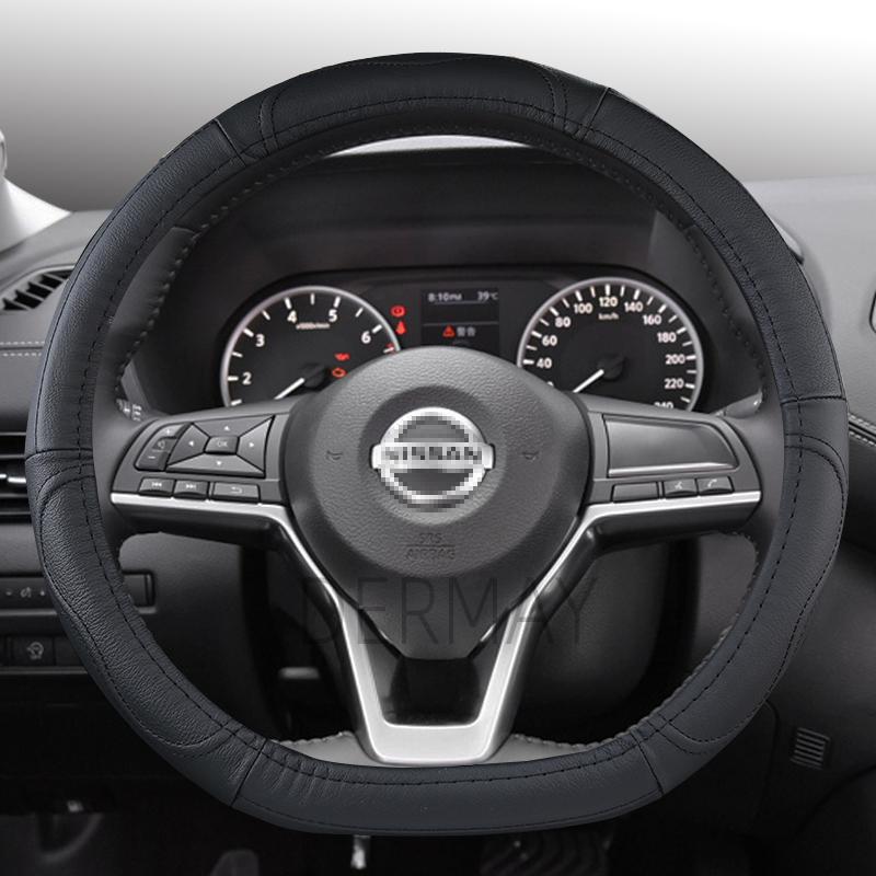 Чехол на руль из натуральной кожи для Nissan Qashqai Juke Primera Versa Almera Terrano Kicks March Murano 350z Terrano