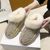 Fashion Winter Faux Fur Winter Ankle Boots Glitter Women Non Slip Plush Snow Boots Woman Thick Bottom Warm Shoes Platform Botas Mujer