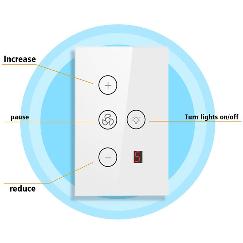 CYCLI-Tuya Zigbee Умный переключатель света для вентилятора Сетевое подключение США Управление через приложение Голосовое управление Alexa/Google Assistant