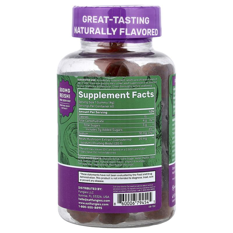 Reishi Mushroom Calm Gummies, Delicious Apple, 60 Pectin Gummies