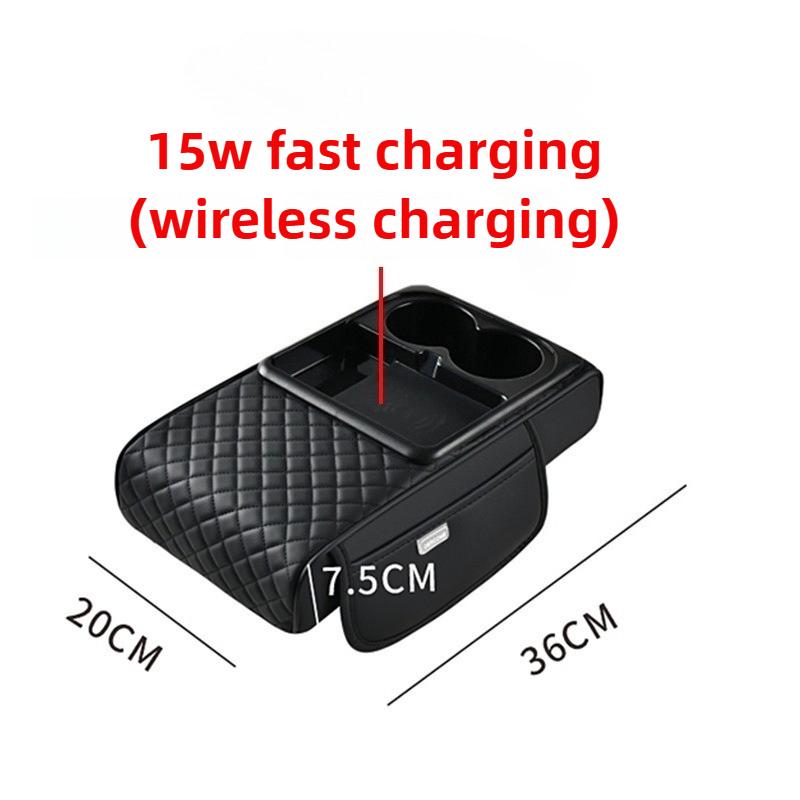 Автомобильный подлокотник с поддержкой локтя, беспроводная зарядка, подушка-подлокотник для автомобиля, утолщенный спонж высокой плотности, крышка подлокотника центральной консоли