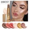 QIBEST 1PCS Liquid Blush Velvet Matte Blusher Face Pigment Lasting Beauty Natural Cream Cheek Tint Orange Peach Blush Makeup 15g