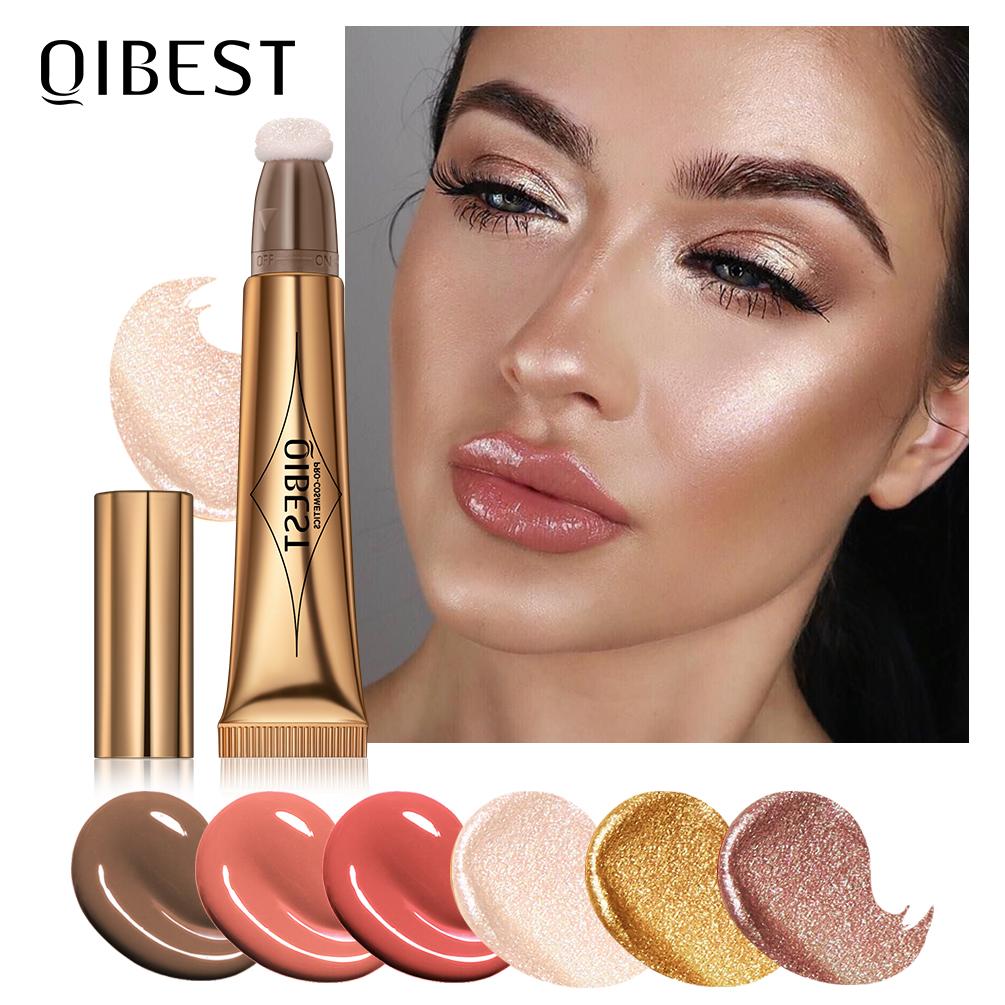 QIBEST 1PCS Liquid Blush Velvet Matte Blusher Face Pigment Lasting Beauty Natural Cream Cheek Tint Orange Peach Blush Makeup 15g
