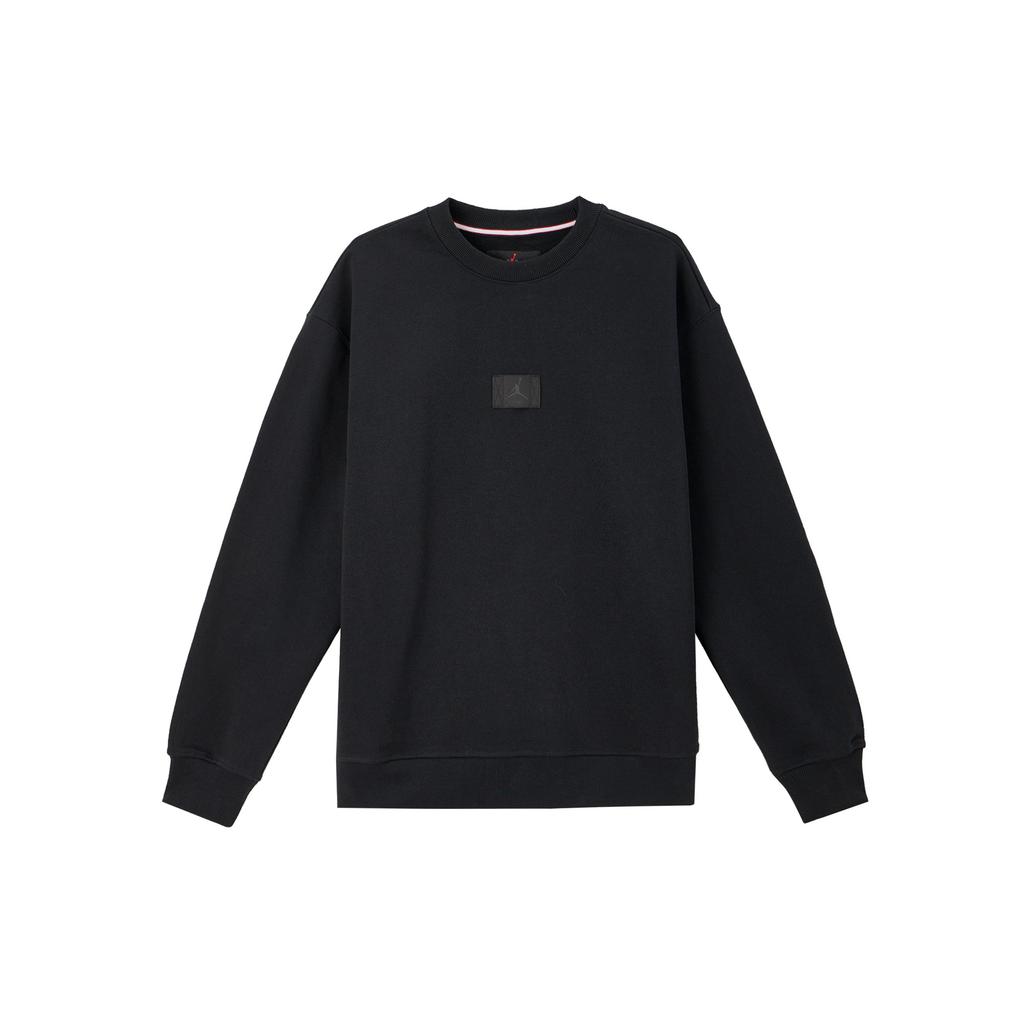 Jordan Тонкий флисовый свитшот с круглым вырезом и логотипом Flight Fleece, мужская спортивная толстовка черного цвета FV7260-010