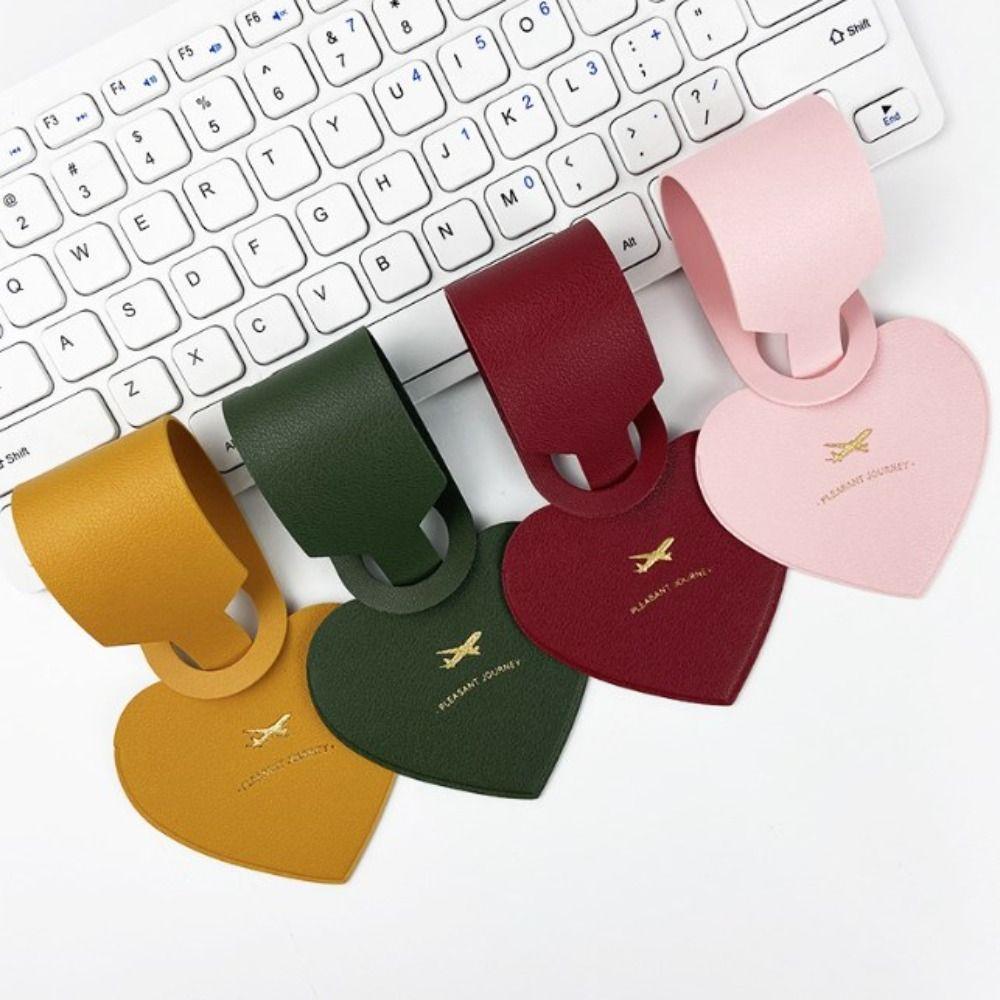 Boarding Pass Love Shape PU Luggage Tag Airplane Suitcase Tag Information Card Men