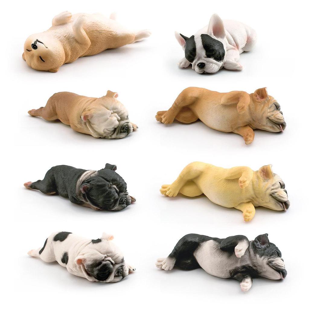 Cross-border Sleeping French Bulldog & Shiba Inu Model: Children's Fun Pet Dog Desktop Decor Ornament