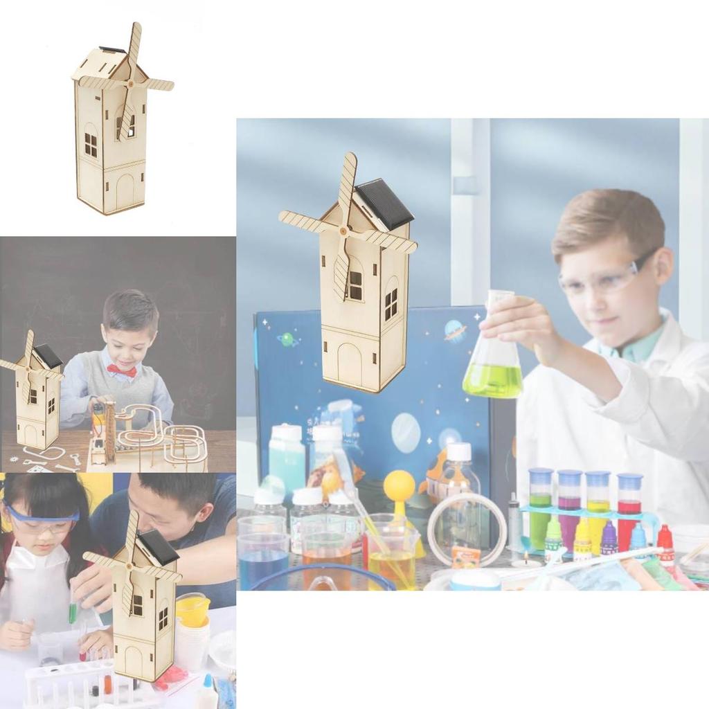 Деревянный дом-ветряк на солнечных батареях, набор для сборки DIY, для детей 7-14 лет, настраиваемая развивающая игрушка