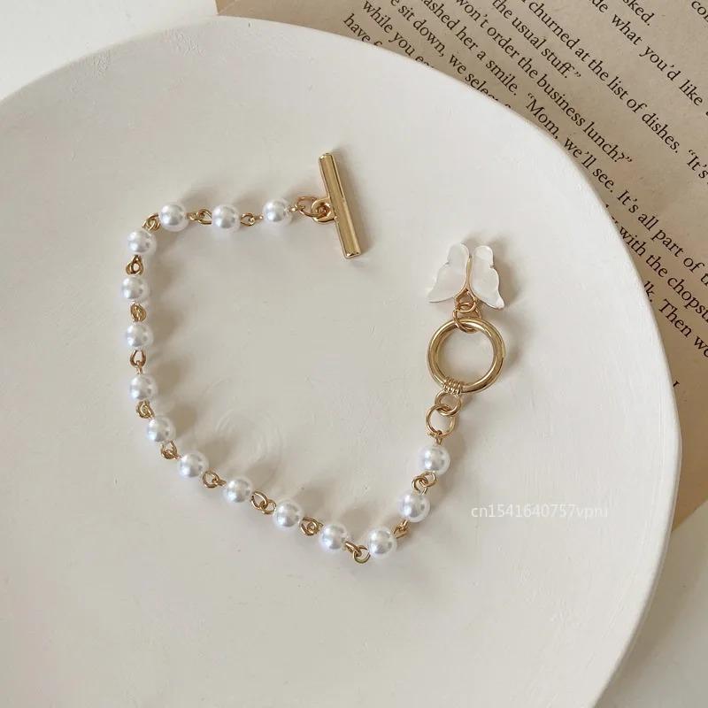 2024 модный браслет с подвеской в ​​форме бабочки и жемчуга для девочек, трендовый браслет-подвеска, праздничные украшения для дня рождения, дружбы