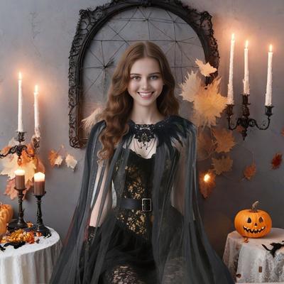 Женская черная накидка-болеро из перьев, накидка на плечи, готический эполет из перьев, накидка с кружевным воротником и тюлевой вуалью, аксессуар для костюма на Хэллоуин