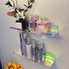 2Pcs Acrylic Floating Shelves Wall Mounted Display Racks Strong Load-bearing Rainbow Color Wall Shelf Organizer