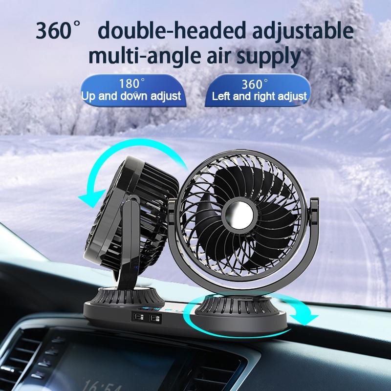 Hipacool 360° Вращающийся Автомобильный Двухголовый Вентилятор 12В/24В 3 Скорости Ветра USB Вентилятор Вентилятор Грузовик Кондиционер Авто Охлаждающий Вентилятор