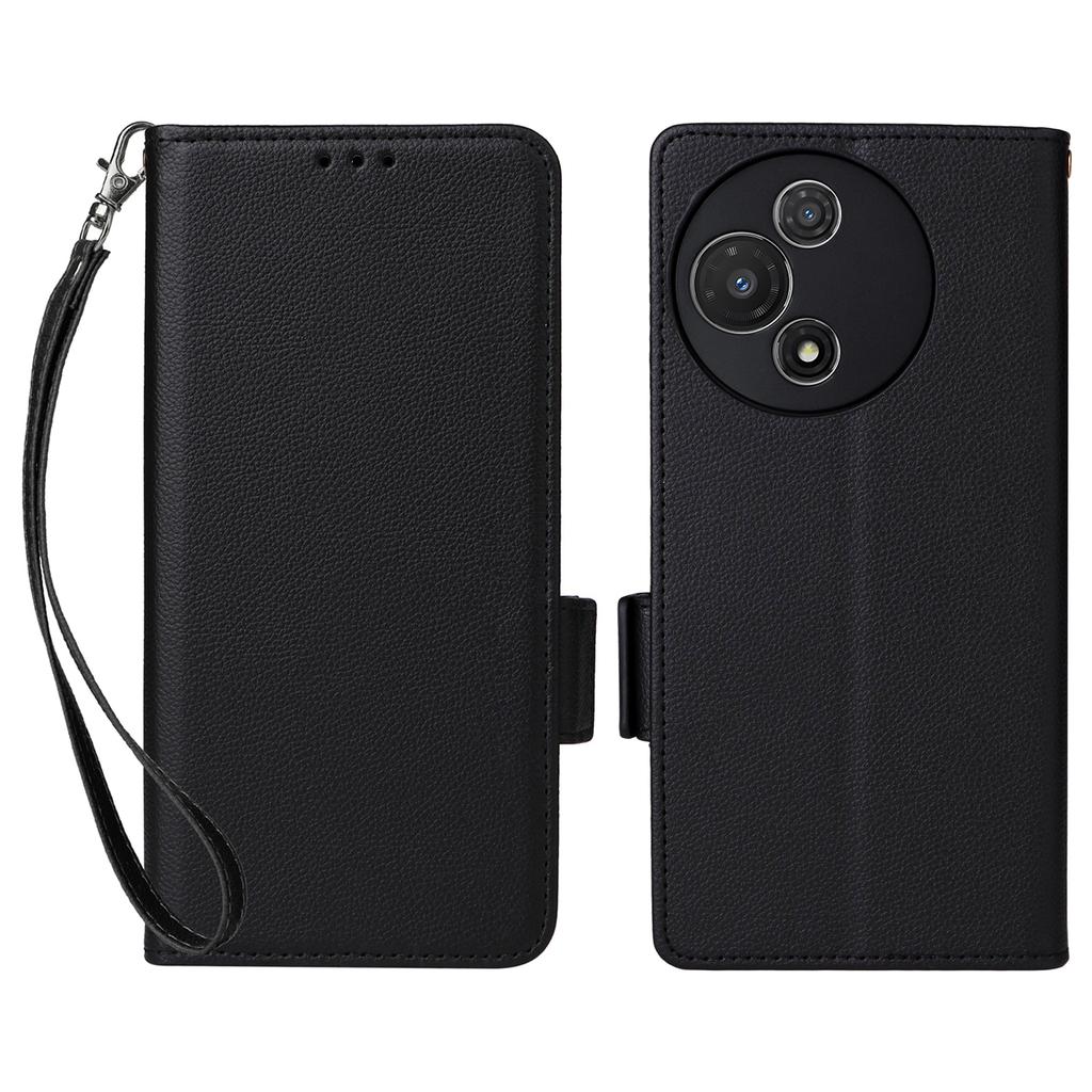 Чехол для TCL 60R 5G/60 5G с ремешком на запястье, текстура личи, кошелек из ПУ кожи, чехол для телефона